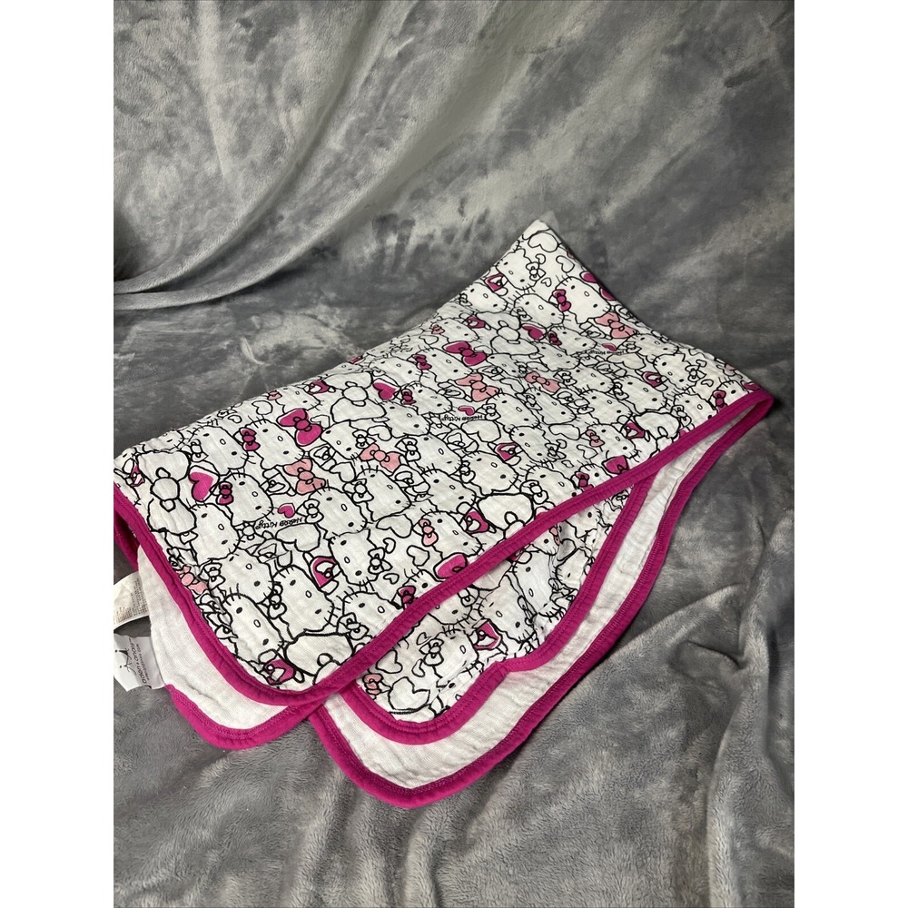 Aden & Anais Hello Kitty Pink/ White/ Black Baby Girl Muslin Swaddling Blanket